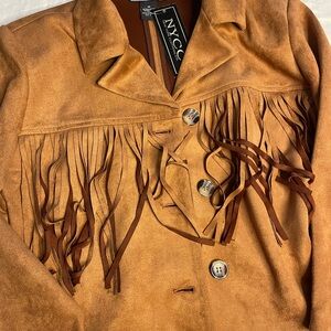 NYCC Tan Suede Fringe Jacket Women’s Medium NWT